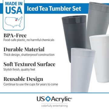 US Acrylic 32oz Durable Stackable Tumblers Set of 12