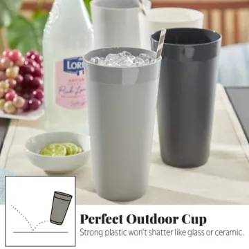 US Acrylic 32oz Durable Stackable Tumblers Set of 12