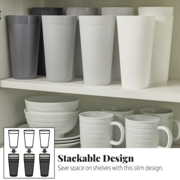US Acrylic 32oz Durable Stackable Tumblers Set of 12