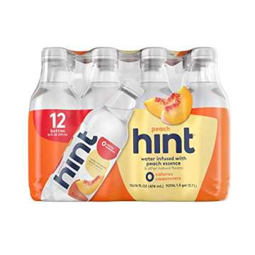 Hint Water Variety Pack and Hint Water Peach (Pack of 24), 3 Bottles Each of: Blackberry, Cherry, Watermelon, and Pineapple & 12 Hint Water Peach, Zero Calories, Zero Sugar