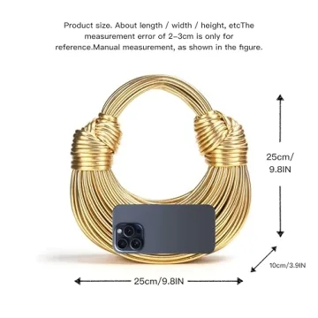 Stylish Gimue Hand-Woven Golden Crossbody Bag for Women