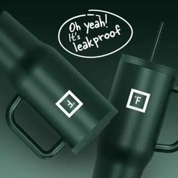 IRON °FLASK Co-Pilot Insulated Mug w/Straw & Flip Cap Lids - Cup Holder Bottle for Hot, Cold Drink - Leak-Proof - Water, Coffee Portable Travel Mug - Dark Pine, 40 Oz