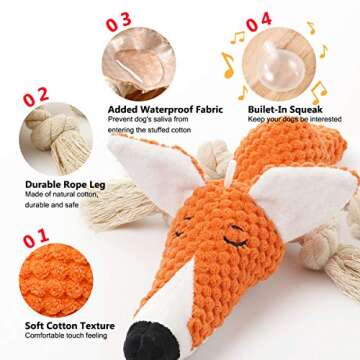 Sedioso Large Dog Toys, Cute Squeaky Dog Toy, Stuffed Animal Plush Toys for Puppies, Durable Dog Che...
