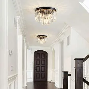 AGV Lighting Crystal Flush Ceiling Light Fixture - Modern Elegance