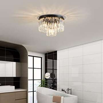 AGV Lighting Crystal Flush Ceiling Light Fixture - Modern Elegance