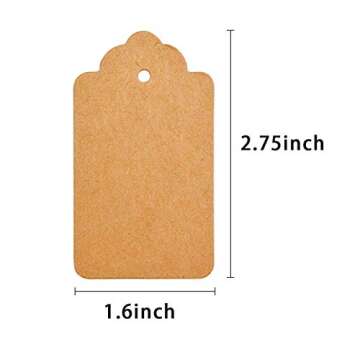 Zezzxu 100-Pack Kraft Paper Blank Gift Tags with Natural Jute Twine for Crafts & Wedding Christmas Gift Wrapping