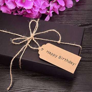 Zezzxu 100-Pack Kraft Paper Blank Gift Tags with Natural Jute Twine for Crafts & Wedding Christmas Gift Wrapping