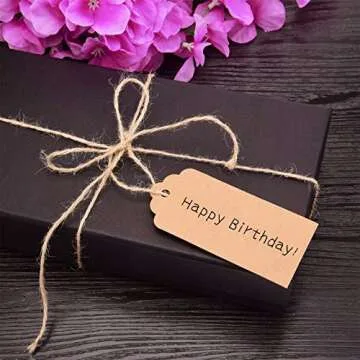 Zezzxu 100-Pack Kraft Paper Blank Gift Tags with Natural Jute Twine for Crafts & Wedding Christmas Gift Wrapping