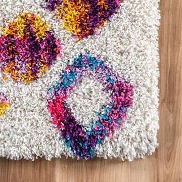 nuLOOM Tatyana Moroccan Diamond Shaggy Area Rug 5x8 Pink