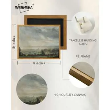 InSimSea Framed Vintage Landscape Wall Art Decor