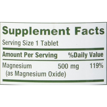 Nature's Bounty 500mg Magnesium Tablets for Health