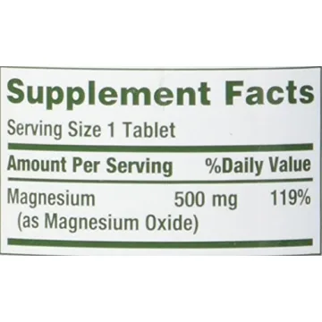 Nature's Bounty 500mg Magnesium Tablets for Health