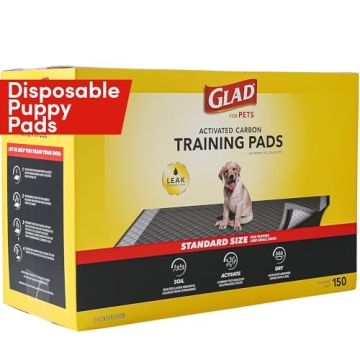 Glad for Pets Black Charcoal Puppy Pads - Super Absorbent Disposable Dog Pee Pads, Potty Training Pa...