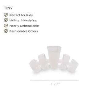 TELETIES Tiny Hair Clip - Strong Grip, Bendable Teeth, Comfortable Design for All Hair Textures - Co...