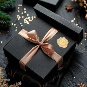 DreamBuilt 300pcs Gold Embossed Wax Seal Looking Heart Envelope Seals for Wedding Invitations/Greeting Cards/Party Favors, Self-Adhesive