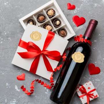 DreamBuilt 300pcs Gold Embossed Wax Seal Looking Heart Envelope Seals for Wedding Invitations/Greeting Cards/Party Favors, Self-Adhesive