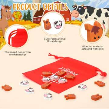 Sotiff 36 Pack Easter Gifts for Kids Tic Tac Toe Strategic Board Game for Kids and Family Farm Animal Favors Bulk Goodie Bag Stuffers Exchange Gift for Classroom Party Favors