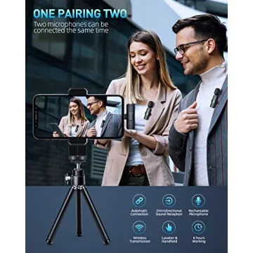 PQRQP Wireless Lavalier Microphones - Clear Sound for Creators