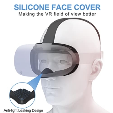 SUPERUS Head Strap with Silicone Face Cover for Quest 2