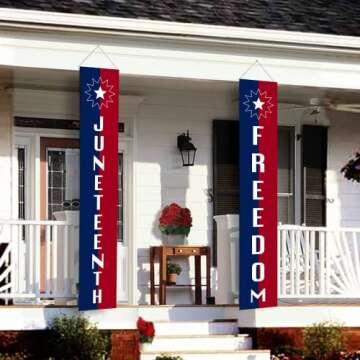Juneteenth Door Banner, JUNETEENTH and FREEDOM Banners, Black History Month Party Supplies Juneteent...