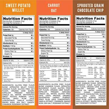 Partake Crunchy Cookies - Variety Pack | Chocolate Chip, GingerSnap & Carrot Oat | Vegan & Gluten Free | Free of Top 8 Allergens | Safe for the School Yard | Tasty, Nutritious & Less Sugar | 4 Boxes