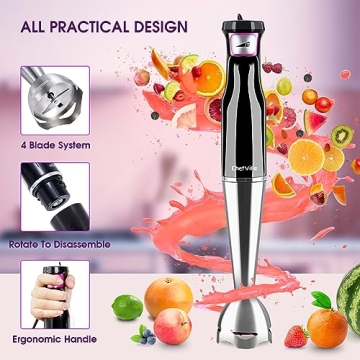 ChefVille Immersion Blender 5-In-1 Kitchen Tool Variable Speed
