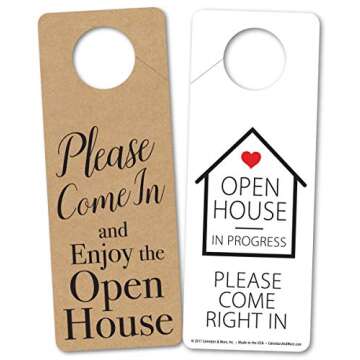 Real Estate Door Hangers - Double Sided 2 Designs on Each Doorhanger - Open House Real Estate Agent ...