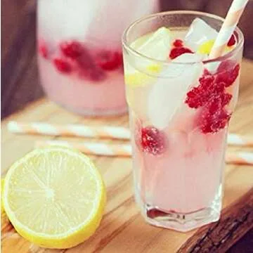 100PCS Biodegradable Paper Straws Bulk, Assorted Rainbow Colors Striped Drinking Straws for Juice, shakes, Cocktail, Coffee,Soda, Milkshakes, Smoothies,Celebration Parties and Arts Crafts Projects