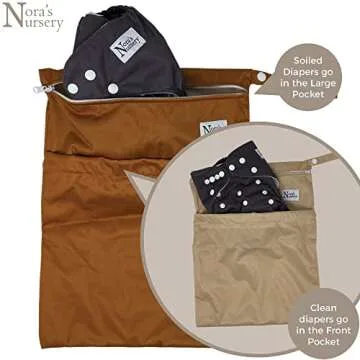 Nora's Nursery Wet Dry Bags - Reusable & Washable 2 Pack