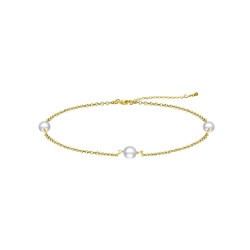 ASCOMY Dainty Pearl Bracelets - Handmade Freshwater Pearl Jewelry