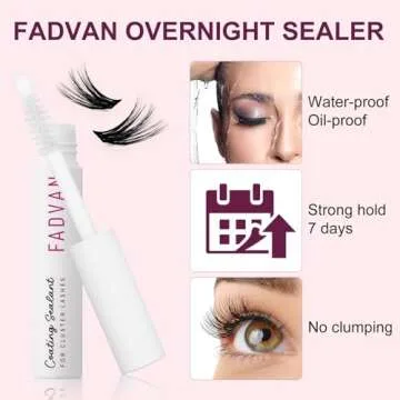 Lash Sealant for Eyelash Extensions Overnighter Lash Sealer For Cluster Lashes DIY Lash Extension Coating Long-Lasting 2 Weeks Lash Seal By FADVAN (5ml, Clear)