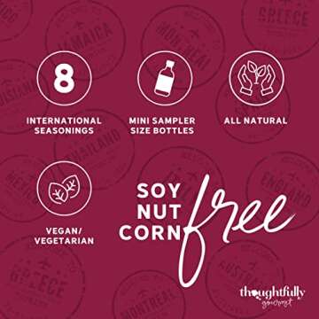 Thoughtfully Gourmet, Global Spice Collection Gift Set, International Seasonings Set, Flavors Include Greek, Italian, Mexican, Cajun Seasoning & More, Spice Set of 8