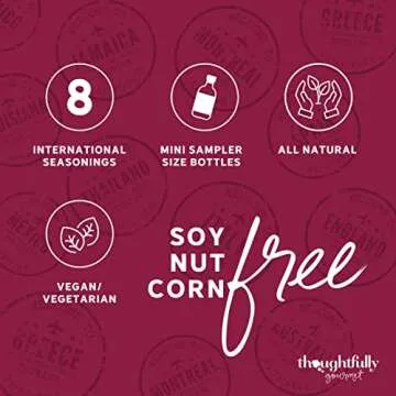 Thoughtfully Gourmet, Global Spice Collection Gift Set, International Seasonings Set, Flavors Include Greek, Italian, Mexican, Cajun Seasoning & More, Spice Set of 8