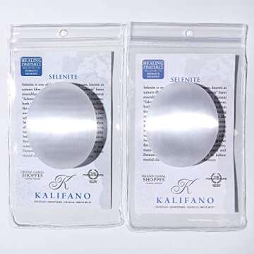 KALIFANO Selenite Worry Stones for Calm & Healing 2 Pack