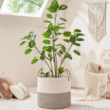 KAKAMAY Large Blanket Basket - Stylish Storage Solution