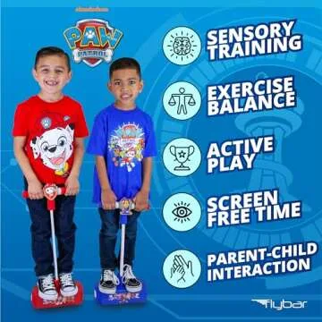 Flybar My First Foam Pogo Jumper for Kids Fun and Safe Pogo Stick for Toddlers, Durable Foam and Bungee Jumper for Ages 3 and up, Supports up to 250lbs (Paw Patrol Chase)