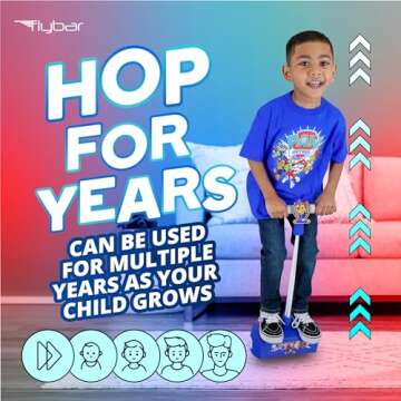 Flybar My First Foam Pogo Jumper for Kids Fun and Safe Pogo Stick for Toddlers, Durable Foam and Bungee Jumper for Ages 3 and up, Supports up to 250lbs (Paw Patrol Chase)