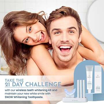 SNOW Nano-Hydroxyapatite Whitening Toothpaste - Oral Care with Kaolin & Hydroxyapatite - Non-GMO & Enamel Safe Teeth Whitening Toothpaste Mint Flavor (Morning Frost, 3 Pack)