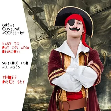 Skeleteen Stick On Mustaches 3 Pack Fun Fake Stickers