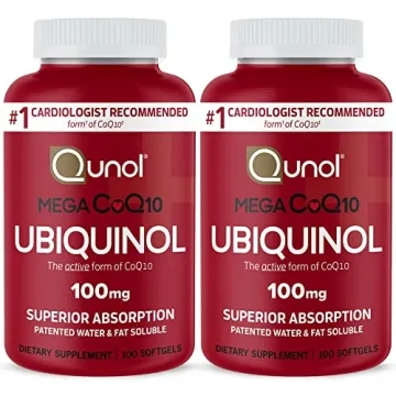 Qunol Mega Ubiquinol CoQ10 100mg Softgels - Superior Absorption for Heart Health - 2 Pack