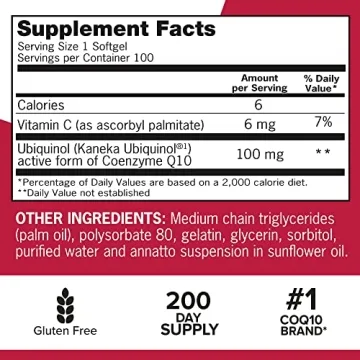 Qunol Mega Ubiquinol CoQ10 Softgels for Heart Health