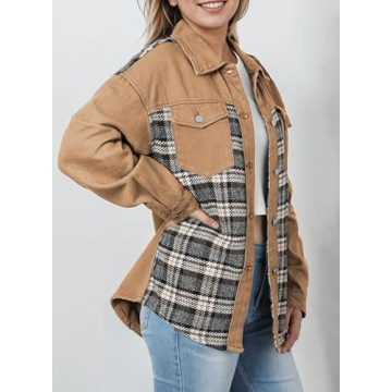 Stylish SHEWIN Plaid Denim Jacket for Women 2025