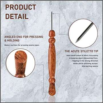 Savina Stiletto & Pressing Tool - Essential Quilting/Sewing Tool for Precision