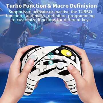 STOGA Wireless Switch Controller, Cute Dog Switch Pro Controller for Switch/Lite/OLED, Gaming Gamepad with Wake-up,Dual Vibration,Gyro Axis,Turbo & Programmable Function,2 Magnetic Replacement Covers