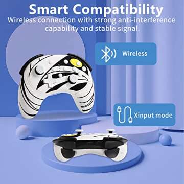STOGA Wireless Switch Controller, Cute Dog Switch Pro Controller for Switch/Lite/OLED, Gaming Gamepad with Wake-up,Dual Vibration,Gyro Axis,Turbo & Programmable Function,2 Magnetic Replacement Covers
