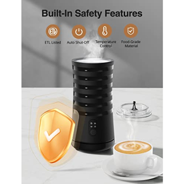 RATRSO Milk Frother for Homemade Cappuccinos and Lattes