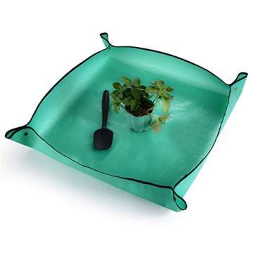 EAXBUX 2PCS Plant Transplanting Pot Mat Foldable Gardening Work Cloth Waterproof Gardening Mat for I...