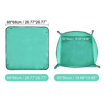 EAXBUX 2PCS Plant Transplanting Pot Mat Foldable Gardening Work Cloth Waterproof Gardening Mat for Indoor Bonsai Succulent Plant Care
