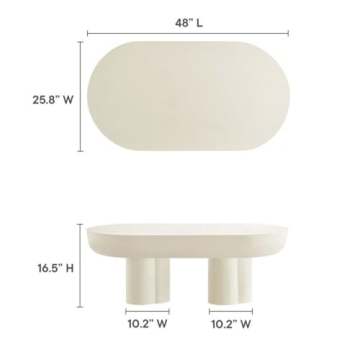 Modway Caspian Oval Coffee Table – Modern Living Room Décor