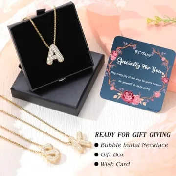 Initial Necklaces for Women, Gold Dainty Balloon Bubble Necklace Letter U Pendant CZ Women Gifts for Teen s Birthday Christmas Anniversary Jewelry